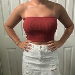 Red crop top